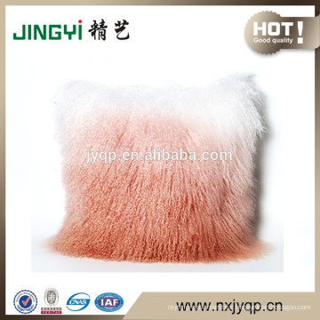 Fast Selling Tibetan Mongolian Lamb Fur Pillows Gradient Color